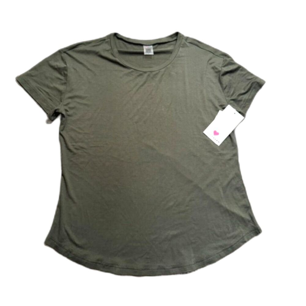 NWT Love Charm Olive Green Modal Blend T-Shirt Size Large Soft Casual Tee